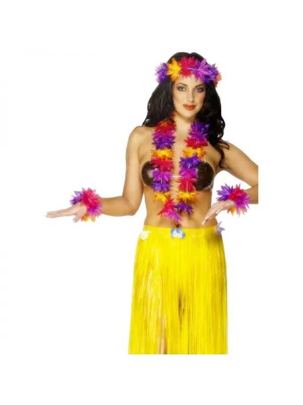 Smiffys Set Hawaïen (collier, Bracelets, Bandeau) 2 Smiffys Set Hawaïen (collier, Bracelets, Bandeau) – Image 2