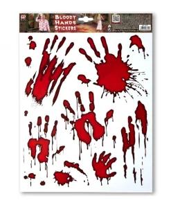 WIDMANN Stickers Fenêtres Mains Ensanglantées - Halloween