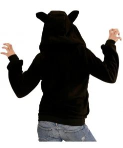 WIDMANN Veste Polaire Avec Capuche Tête De Chat Adulte -Mon deguisement Magasin veste polaire avec capuche tete de chat adulte 2